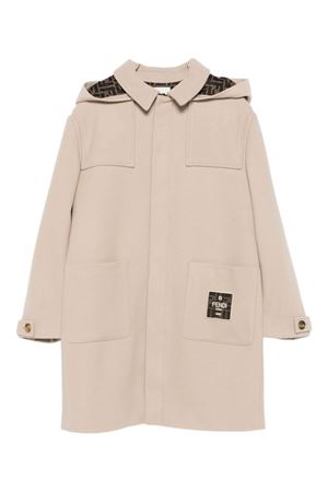 cappotto in lana beige FENDI KIDS | JUA244AUKOF1P2N